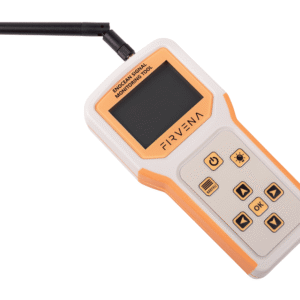 Handheld FIRVENA ST-01 EnOcean signal monitoring tool featuring a backlit display and a USB-C interface.